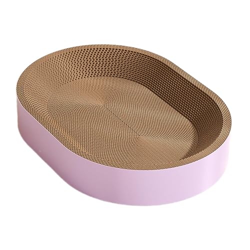 perfk Ovaler Katzenkratzbaum aus Karton, Kratzbrett, Möbelschutz, Spielen, Schleifen, Krallen, Couch, Ruhe, Kratzbrett, Nest, XL Violett perfk Ovaler Katzenkratzbaum aus Karton, Kratzbrett, Möbelschutz, Spielen, Schleifen, Krallen, Couch, Ruhe, Kratzbrett, Nest, XL Violett von perfk