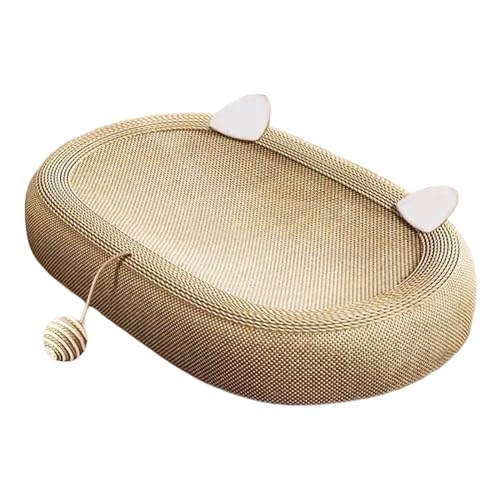 perfk Ovales Katzenkratzbett, Katzenlounge-Möbelschutz, langlebiges Trainingsspielzeug, Sisal-Katzenkratzer für Welpen und Kätzchen, Sisal geflochten perfk Ovales Katzenkratzbett, Katzenlounge-Möbelschutz, langlebiges Trainingsspielzeug, Sisal-Katzenkratzer für Welpen und Kätzchen, Sisal geflochten von perfk