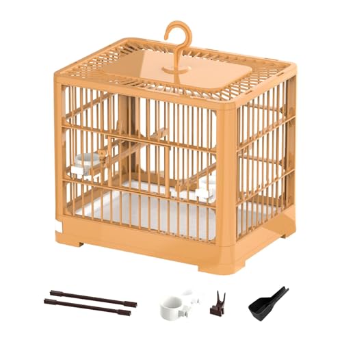 perfk Papageienkäfig, Vogelhaus, Haustierbedarf, faltbar mit Standstange, tragbarer Vogelkäfig, Käfig für den Heimgebrauch, Orange perfk Papageienkäfig, Vogelhaus, Haustierbedarf, faltbar mit Standstange, tragbarer Vogelkäfig, Käfig für den Heimgebrauch, Orange von perfk