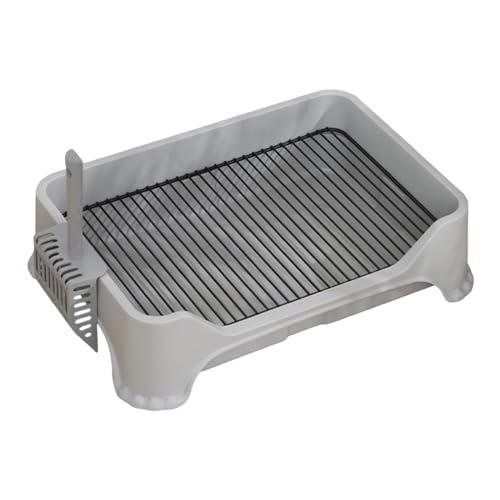 perfk Pinkel-Pad-Halter, Hundetoilette hält Pfotenböden sauber, Gittertoilette mit Zaun, Hundetöpfchen-Tablett für Krankenhaus, Veranda, Schlafzimmer, grau perfk Pinkel-Pad-Halter, Hundetoilette hält Pfotenböden sauber, Gittertoilette mit Zaun, Hundetöpfchen-Tablett für Krankenhaus, Veranda, Schlafzimmer, grau von perfk