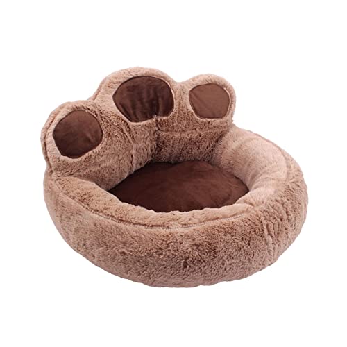 perfk Plüsch-Haustierbett Kuschelmatratze Kennel Snooze Kätzchenhütte Haushundekissen Indoor-Katzen Beruhigungsbett Pfotenform, XL von perfk