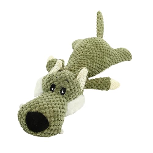 perfk Plüsch-Hund, quietschendes Spielzeug, Hunde-Kauspielzeug, Selbstunterhaltung, schönes Haustier-Stofftier, Stofftier-Hundespielzeug für, Grün von perfk