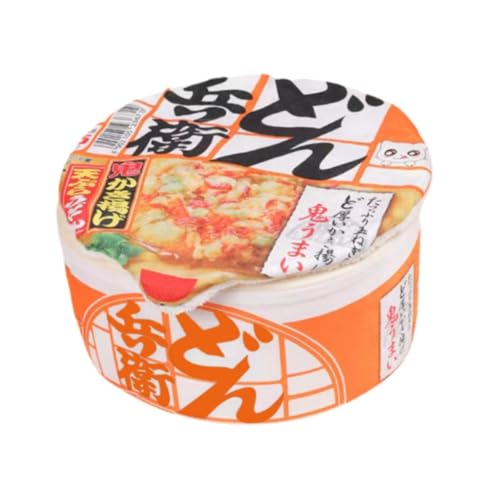 perfk Ramen-Katzenbett, Katzennest, abnehmbares, waschbares Kissen, süßes Hundebett, Instant-Nudelform, Katzenhaus für Welpen, Hunde, Katzen, Kätzchen, Orange M von perfk
