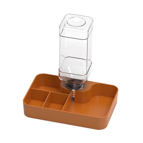 perfk Reptilien-Futterspender, Wassernapf, Terrarium-Zubehör, Futterstation, automatischer Wasserspender, Trinknapf für Schildkröten-Chamäleons, Khaki Groß von perfk