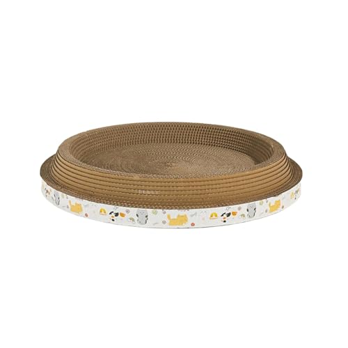 perfk Rundes Katzenkratzbrett aus Karton, Kratzbett, Nest, verschleißfest, Couch, Kratzbrett, Heimtierbedarf, Schlafen, Spielen, Ausruhen, XL perfk Rundes Katzenkratzbrett aus Karton, Kratzbett, Nest, verschleißfest, Couch, Kratzbrett, Heimtierbedarf, Schlafen, Spielen, Ausruhen, XL von perfk