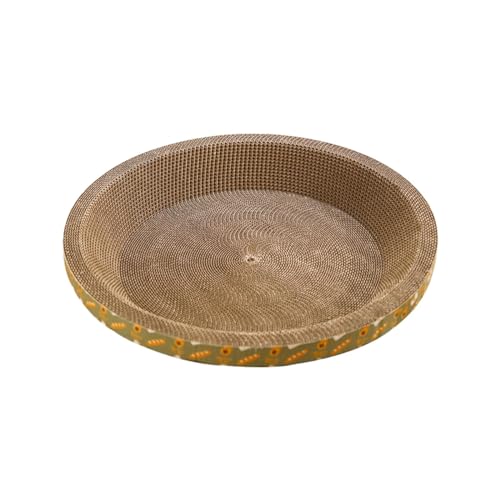 perfk Rundes Katzenkratzbrett aus Pappe, Bett-Kratzkissen, Nest, Wellpappe-Kratzbrett, Trainingsspielzeug für den Möbelschutz, m perfk Rundes Katzenkratzbrett aus Pappe, Bett-Kratzkissen, Nest, Wellpappe-Kratzbrett, Trainingsspielzeug für den Möbelschutz, m von perfk