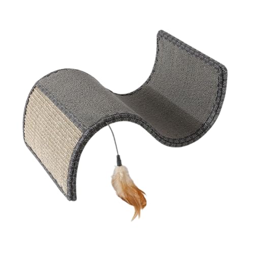 perfk S-förmiger Katzenkratzbaum für den Innenbereich, Kratzbrett für Katzen aus Holz und Sisal, tragbar, mit neckendem Spielzeug, Schlafcouch für Kätzchen perfk S-förmiger Katzenkratzbaum für den Innenbereich, Kratzbrett für Katzen aus Holz und Sisal, tragbar, mit neckendem Spielzeug, Schlafcouch für Kätzchen von perfk