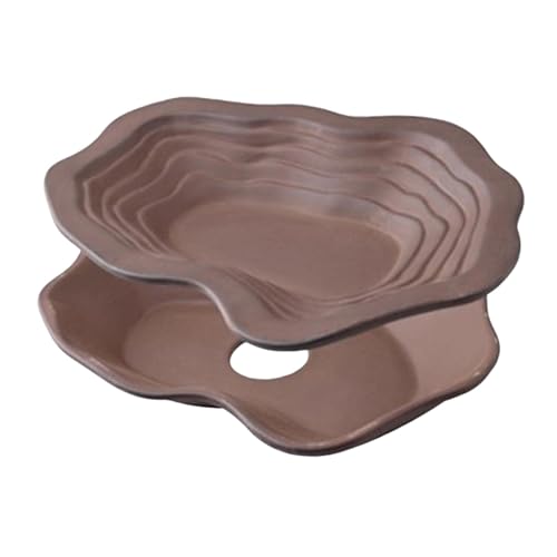 perfk Schildkröten-Badebecken, Reptilien-Futternapf, Landschaft, rutschfest, Aquarium-Ornament, Reptilien-Futter- und Wassernapf für Eidechsen von perfk