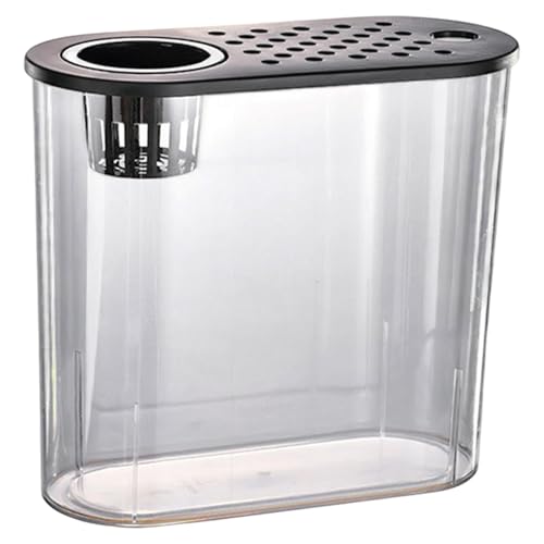perfk Schreibtisch Aquarium Fischtank -Lagerglasbehälter mit Deckel Multi -Use -Zuchtbox Leichter Behälter für Hausschildkröte, Schwarzer Deckel von perfk
