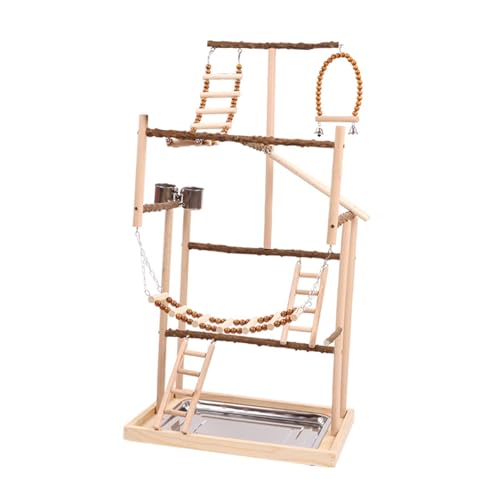 perfk Sittich-Vogel-Spielständer, Holz-Sitzstange, Vogel-Aktivität, Papagei-Spielständer, Papagei-Vogel-Spielplatz für Sittiche, Nymphensittiche perfk Sittich-Vogel-Spielständer, Holz-Sitzstange, Vogel-Aktivität, Papagei-Spielständer, Papagei-Vogel-Spielplatz für Sittiche, Nymphensittiche von perfk
