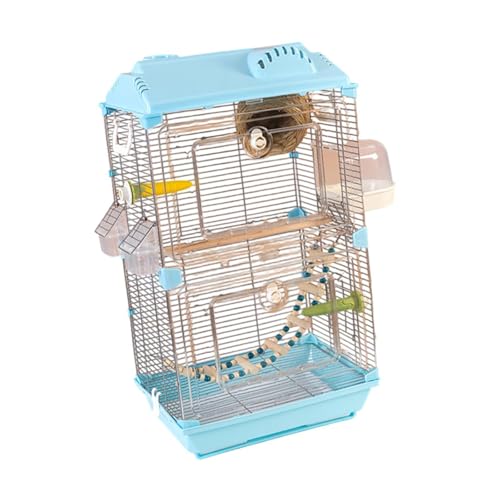 perfk Spielen Sie Vogelkäfig Vogelkäse Transparente Acryl -Doppelschicht mit Standzubehör für Lovebirds Conures kleine Haustiervögel, Blau perfk Spielen Sie Vogelkäfig Vogelkäse Transparente Acryl -Doppelschicht mit Standzubehör für Lovebirds Conures kleine Haustiervögel, Blau von perfk