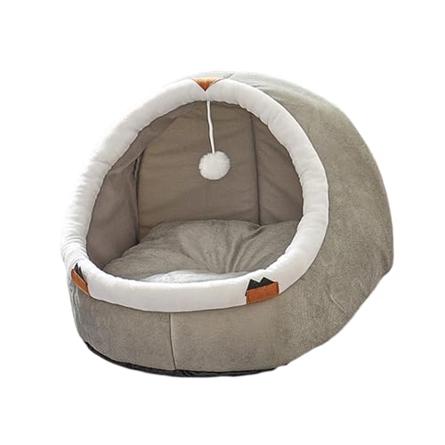 perfk Süßes Katzenbett, warmes Höhlennest, halbgeschlossen, weich, für den Innenbereich, mit Spielball, Kätzchenunterschlupf, Haustier- für Welpen, B, M perfk Süßes Katzenbett, warmes Höhlennest, halbgeschlossen, weich, für den Innenbereich, mit Spielball, Kätzchenunterschlupf, Haustier- für Welpen, B, M von perfk