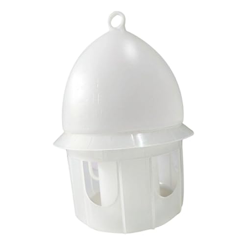 perfk Taubenwasser-Futterspender für Haustiere mit Griff, automatischer Vogelwasserspender, Trinkflasche für Hühner, Tauben, Sittiche, Enten, Weiß, 8l von perfk