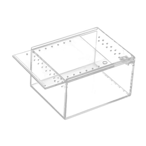 perfk Terrariumbehälter für Reptilien, Schildkröten-Terrarium, atmungsaktiv, stabiles Gehege, Reptilienzuchtbox für Krebse, Terrapin-Spinnen, 10.5 cm X 8.5 cm X 6 von perfk
