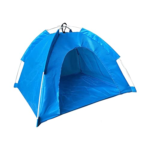 perfk Tragbares Kleines Mittelgroßes Haustierzelt Welpenhütte Sonnenschutzbett für Reisen Camping Haustier, Blau von perfk