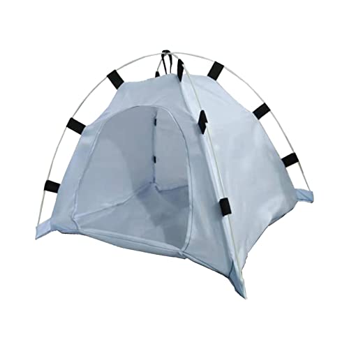 Tragbares Kleines Mittelgroßes Haustierzelt Welpenhütte Sonnenschutzbett für Reisen Camping Haustier, Grau von perfk