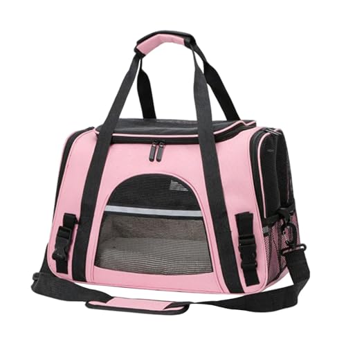 perfk Tragetasche für Haustiere, Katzentragetasche, belüftete Netz-Reisetasche mit Reißverschluss, Schultergurt und herausnehmbarer Matte für kleine Hunde, Rosa perfk Tragetasche für Haustiere, Katzentragetasche, belüftete Netz-Reisetasche mit Reißverschluss, Schultergurt und herausnehmbarer Matte für kleine Hunde, Rosa von perfk