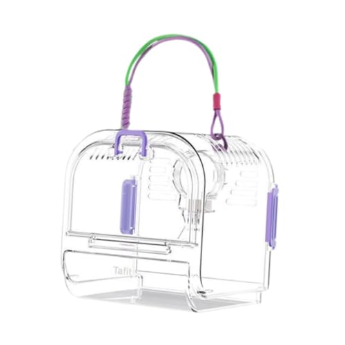 perfk Transportbox für Kleintiere, Tragetasche, atmungsaktive tragbare Transportkiste, Hamsterkäfig für Meerschweinchen, kleine Haustiere, Mäuse, Violett von perfk