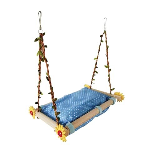 perfk Vogel Papagei Käfig Hängematte Vogel Sitzstangen Käfig Spielzeug Holz Liefert Papagei Stand Plattform Hängen Vogel Bett für Kanarienvögel Aras, Blau perfk Vogel Papagei Käfig Hängematte Vogel Sitzstangen Käfig Spielzeug Holz Liefert Papagei Stand Plattform Hängen Vogel Bett für Kanarienvögel Aras, Blau von perfk