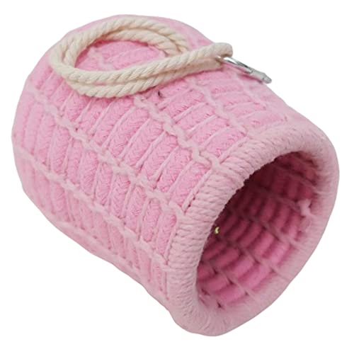 perfk Vogel Warmes Nest Hängendes Schlafbett Spielzeug enkäfig für Wellensittich Sittiche - Rosa Schlüsselband von perfk