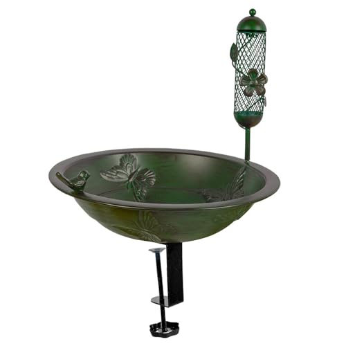 perfk Vogelbad, an Deck montierte Schüssel, Vogelbad für den Außenbereich, Metall-Vogelfutterspender mit Clip für Deck, Außenterrassen-, Geschenk für perfk Vogelbad, an Deck montierte Schüssel, Vogelbad für den Außenbereich, Metall-Vogelfutterspender mit Clip für Deck, Außenterrassen-, Geschenk für von perfk