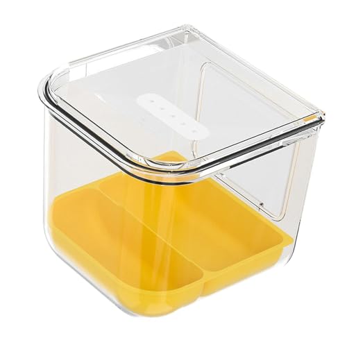perfk Vogelbadekäfighaus Transparente Box Multifunktionale Schüsselreinigung Haustierbedarf Duschkoffer für Sittiche Kleine Vögel, mit Futternapf von perfk