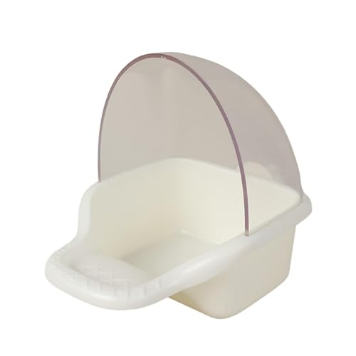 perfk Vogelfutterspender für Käfig, Wasserspender, am Käfig montiert, hängender Futterkasten für Perlhühner, Sittiche, Wellensittiche, Beige von perfk