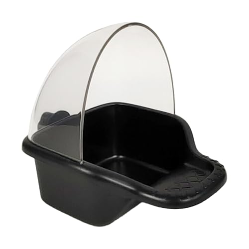 perfk Vogelfutterspender für Käfig, Wasserspender, am Käfig montiert, hängender Futterkasten für Perlhühner, Sittiche, Wellensittiche, Schwarz von perfk