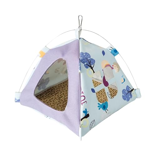 perfk Vogelhänge Hängematte Vögel Nest Haus Finch Käfig Hütte Hideaway Shotet House, Papagei Schlafbett für Vogel Lovebird Shoteset, Ohne Torbehang von perfk
