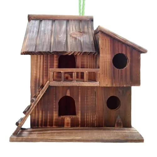 perfk Vogelhaus, hölzernes hängendes Vogelhaus, rustikales Holz-Vogelhaus, Mini-Vogelhaus-Ornament für Terrasse, Innenhof, Hinterhof, Gartendekoration, S perfk Vogelhaus, hölzernes hängendes Vogelhaus, rustikales Holz-Vogelhaus, Mini-Vogelhaus-Ornament für Terrasse, Innenhof, Hinterhof, Gartendekoration, S von perfk