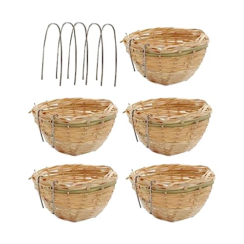 perfk Handgewebte Bambus-Vogelhäuser - Kugelförmige Nester für Garten, Rasen und Außenbereiche perfk Handgewebte Bambus-Vogelhäuser - Kugelförmige Nester für Garten, Rasen und Außenbereiche von perfk