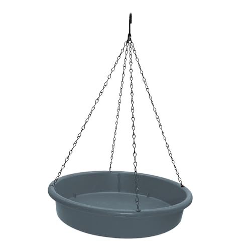 perfk Vogeltränke, Futternapf, hängendes Vogelbad, wetterfestes Futtertablett mit Metallhaken für Garten, Terrasse, Tauben, Blaumeisen, von perfk