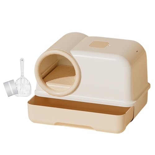 perfk Vollständig geschlossene Katzentoilette, Katzentoilette, Gang-Sandkasten, Spritzschutz, Kätzchentoilette mit Deckel für Hauskatzen, Beige perfk Vollständig geschlossene Katzentoilette, Katzentoilette, Gang-Sandkasten, Spritzschutz, Kätzchentoilette mit Deckel für Hauskatzen, Beige von perfk