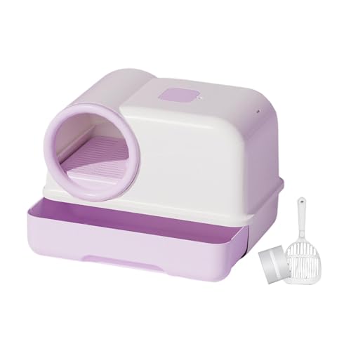 perfk Vollständig geschlossene Katzentoilette, Katzentoilette, Gang-Sandkasten, Spritzschutz, Kätzchentoilette mit Deckel für Hauskatzen, Lila perfk Vollständig geschlossene Katzentoilette, Katzentoilette, Gang-Sandkasten, Spritzschutz, Kätzchentoilette mit Deckel für Hauskatzen, Lila von perfk