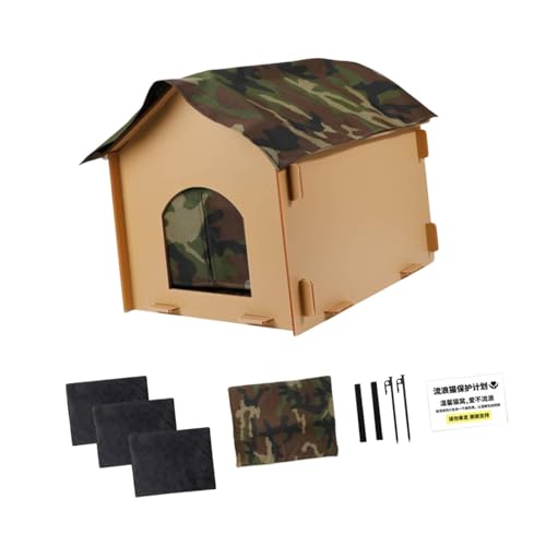 perfk Warmes Katzenhaus, streunendes Katzenhaus, wasserdichtes, abnehmbares, faltbares Außenkatzenhaus mit Polster für Kätzchen, L perfk Warmes Katzenhaus, streunendes Katzenhaus, wasserdichtes, abnehmbares, faltbares Außenkatzenhaus mit Polster für Kätzchen, L von perfk