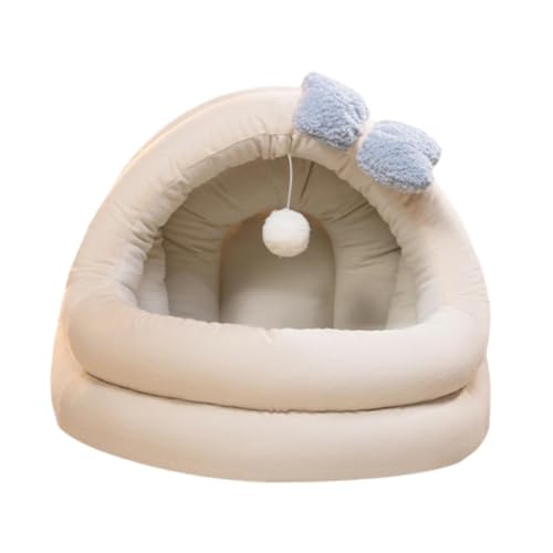 perfk Warmes Winterbett für Katzen, halbgeschlossenes Haustierhaus, universell warm und bequem, mit Spielball, Katzenbett, Höhle, Katzenschlafbett, S perfk Warmes Winterbett für Katzen, halbgeschlossenes Haustierhaus, universell warm und bequem, mit Spielball, Katzenbett, Höhle, Katzenschlafbett, S von perfk