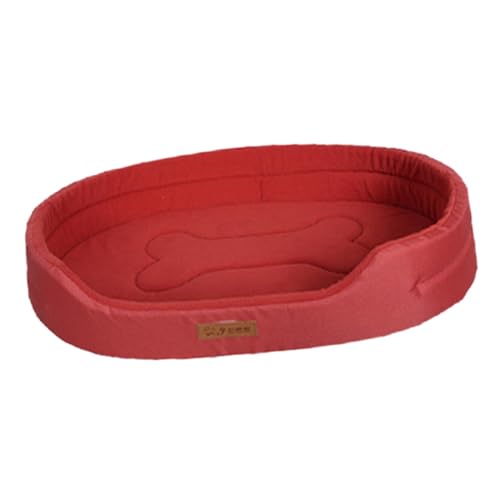 perfk Waschbares Haustierbett, rechteckiges, atmungsaktives Katzensofa, Hundebett, ovale Hundebettmatte mit niedrigen Vorderkanten, Welpenbett für Sofa in, Rot XL von perfk