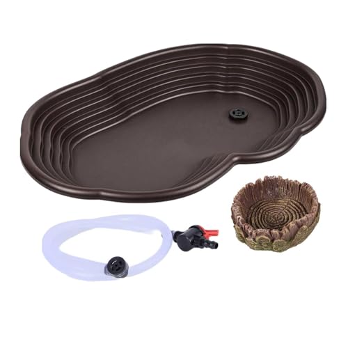 perfk Wasserschale für Reptilien, Badeschale für Reptilien, Pool, dekorative Lebensraumdekoration, Wasserschale für Schildkröten, Bartagamen, Ruhebad für, mit Drainage perfk Wasserschale für Reptilien, Badeschale für Reptilien, Pool, dekorative Lebensraumdekoration, Wasserschale für Schildkröten, Bartagamen, Ruhebad für, mit Drainage von perfk