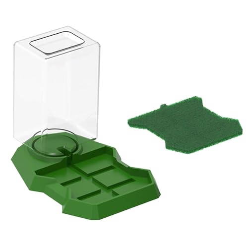 perfk Wasserspender für Reptilien, Futter- und Wassernapf für Schildkröten, Futterspender für Schildkröten, Wasserspenderflasche, für Laubfrösche, Geckos, GrÜn von perfk