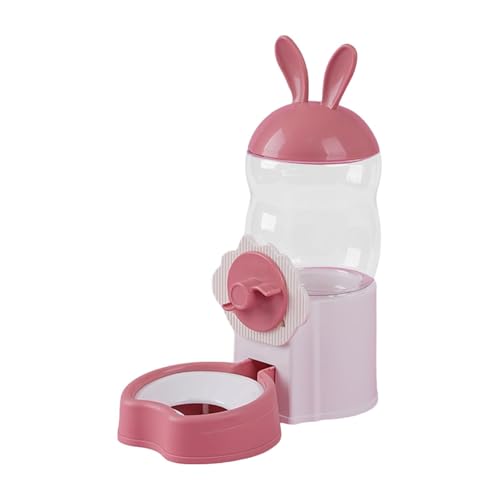 perfk Wassertrinkspender, Wasserbrunnen, leicht zu reinigen, hängende tragbare Tränke, Trinknapf für Kleintiere, Igel, Mäuse, Rosa von perfk