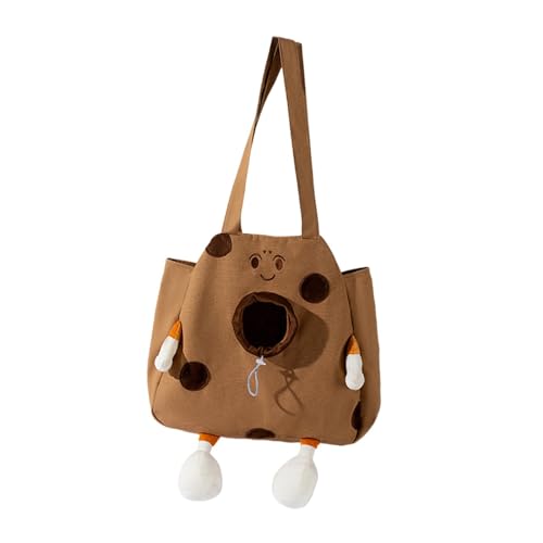 perfk Weiche Katzentragetasche, Schultertasche für Haustiere, mit Schultergurt, Haustierbedarf, Haustiertragetasche für Reisende Katzen und kleine Hunde, Gelb, XL von perfk