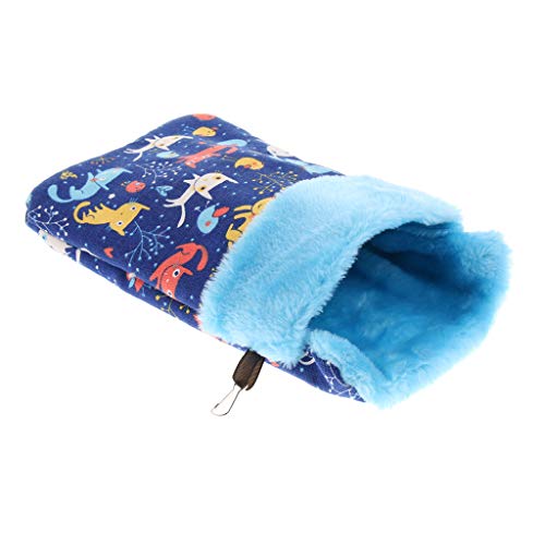 perfk Winter Hängematte Hängender Schlafsack Kuschelsack für Hamster Meerschweinchen Ratte Chinchilla Frettchen, Katze Blau von perfk