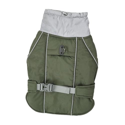 perfk Winter-Haustier-Hundemantel, Hundebrust, atmungsaktiv, ärmellos, multifunktional, wasserdicht, bequem, Hundeweste, Hundejacke, GrÜn von perfk