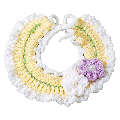 perfk Wolle gestrickter Katzenschal, Halsschmuck, verstellbare Halskette für Kätzchen, Welpen, kleine Hundedekorationen, Heimtierbedarf, Blume L perfk Wolle gestrickter Katzenschal, Halsschmuck, verstellbare Halskette für Kätzchen, Welpen, kleine Hundedekorationen, Heimtierbedarf, Blume L von perfk