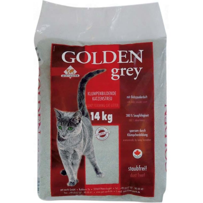 Golden Grey Katzenstreu - 14kg (1,21 € pro 1 kg) von pet-earth