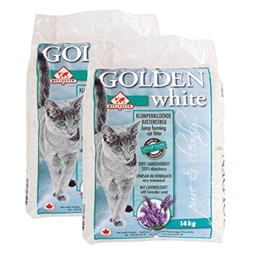 pet-earth Golden White Katzenstreu mit Lavendelduft 2x14kg von pet-earth