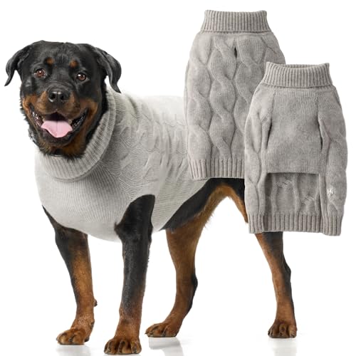Clark - The Chunky Cable Sweater Vest 100% Cashmere Cable Sweater Pet Pullover for Small, Medium and Large Dogs, Cashmere Mist, Medium von pet passion