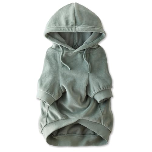 Pet Passion Hunde-Kapuzenpullover aus Bio-Baumwolle für kleine, mittelgroße und große Hunde, Salbei, Größe XXS Pet Passion Hunde-Kapuzenpullover aus Bio-Baumwolle für kleine, mittelgroße und große Hunde, Salbei, Größe XXS von pet passion