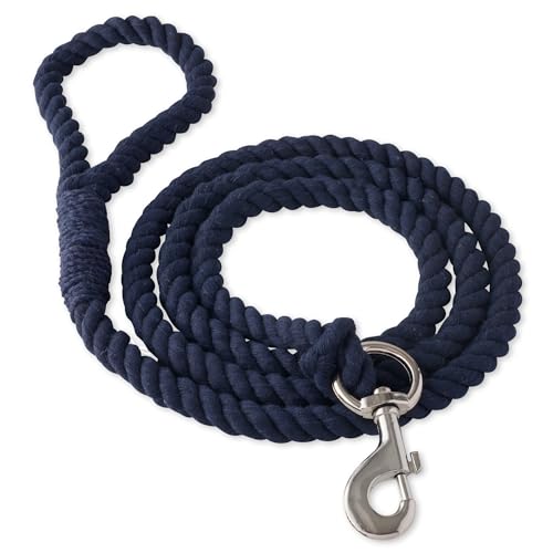 Pet Passion Hundeleine aus Bio-Baumwolle mit strapazierfähigem, gedrehtem Seil, 2,1 m, für alle Haustierrassen, Marineblau, Einheitsgröße Pet Passion Hundeleine aus Bio-Baumwolle mit strapazierfähigem, gedrehtem Seil, 2,1 m, für alle Haustierrassen, Marineblau, Einheitsgröße von pet passion