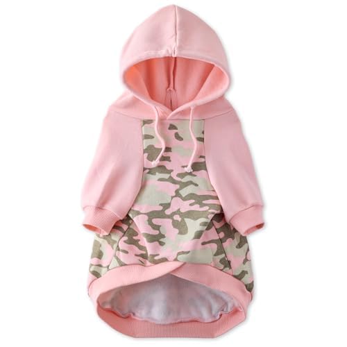 Pet Passion Rocky II - Der extra bequeme Hoodie aus Bio-Baumwolle und recyceltem Poly-Hundepullover für kleine, mittelgroße und große Hunde, Pink Half Camo, Größe M von pet passion